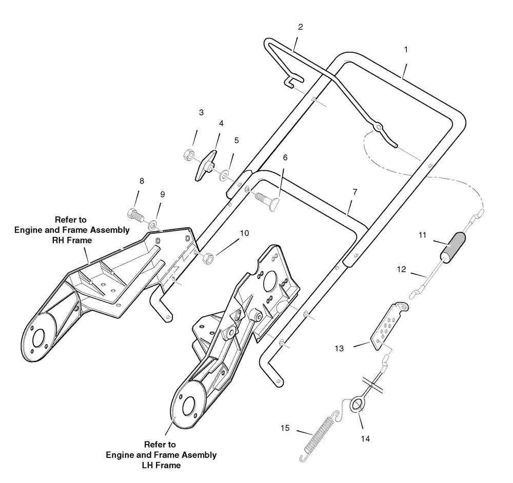 Handle Assembly Diagram and Parts List for 6210540X37NA-5021E 2007 Briggs and Stratton Snow Blower